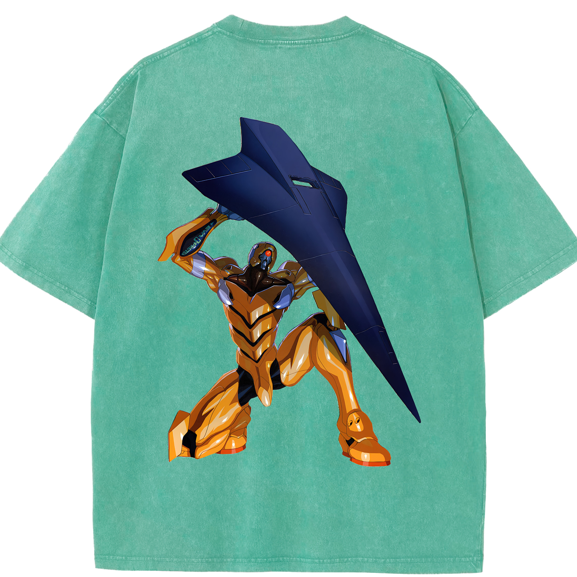 （画像用） EVA 新世紀エヴァンゲリオン 綿100% ヴィンテージ風 半袖Tシャツ（背面プリント）